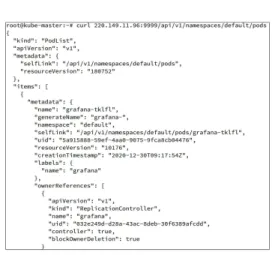 그림 14. Pod 리스트를 호출하는 REST-API Fig. 14. REST-API to get Pod list