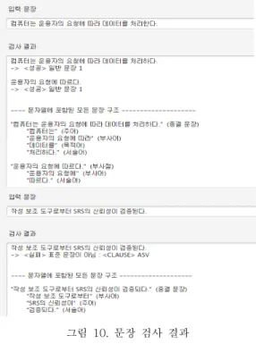 그림  10.  문장  검사  결과 Fig.  10  Sentence  Check  Result