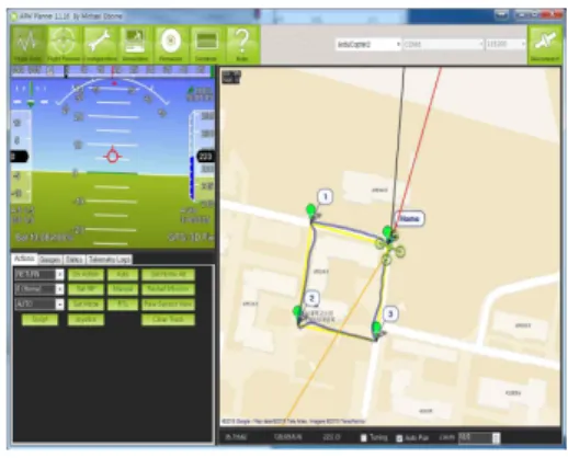 Fig.  6  Simulated  flight  path  implemented  from  Mission  Planner