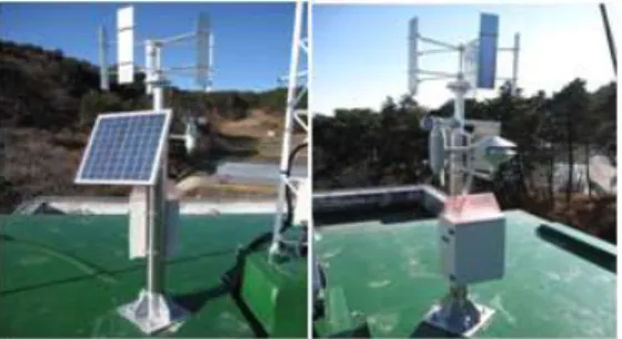 그림  16.  5층  옥상에  설치된  개발  시스템  모습  Fig.  16  Photos  of  the  Developed  System  Deployed  on  the  Roof  of  a  5-storied  Building