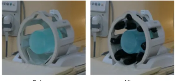 Fig. 1. Before and after the compensation material