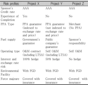 Table  4.  Risk  profiles  by  project  alternative