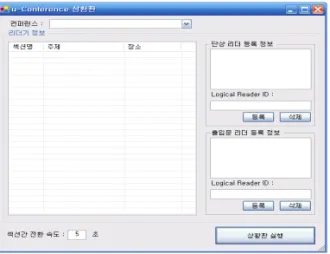 그림  8.  RFID  리더기  정보  등록  화면   Fig.  8.    Registration  display  of  RFID  reader 