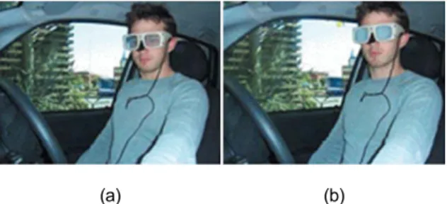Figure 1. Operation of  PLATO goggles(Pettitt, 2008)  (a) Shutter open; (b) Shutter closed 