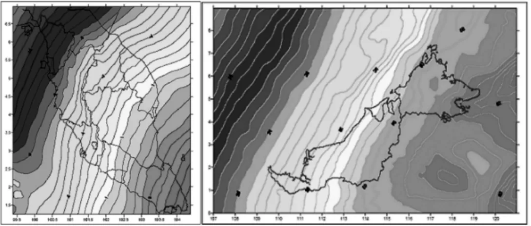 Fig. 5 Flight lines in West and East Malaysia