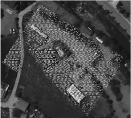 Fig. 6. Back-projected LiDAR points overlaid with one of stereo images