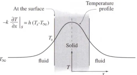 Figure 10. In convective boundary condition, surface temperature is not the  same as the bulk fluid temperature, T ∞ , signifying additional fluid resistance 