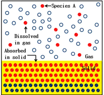 Figure 5. Schematic of equilibrium between a gas and  a solid phase.