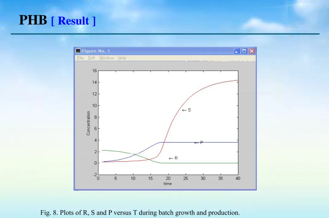 Fig. 8. Plots of R, S and P versus T during batch growth and production. g g g p