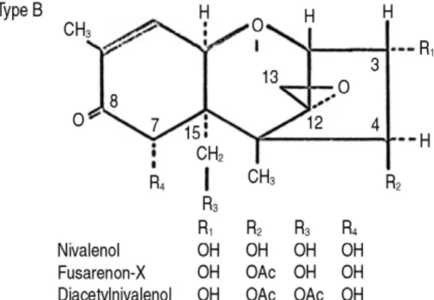 Fig. 6. Trichothecin, type A. Fig. 7. Trichothecin, type B.