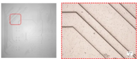 Fig. 13 Confocal images of the sample circuit line patterns  fabricated in the IC substrate.