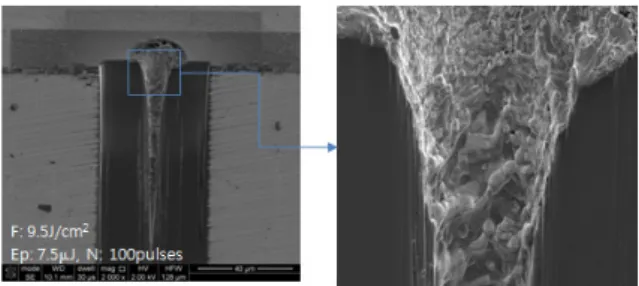 Fig. 10 SEM images of cross-sectional view after CDE process with an increase of NO under the followed conditions: