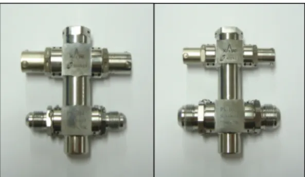 Fig.  3.  1/4"  and  1/2"  Pyrovalves 3.  실험  장치  및  방법     파이로밸브의  내압시험은  330  bar의  상온에서  수압으로  약  10분간  유지하며  파손  및  누설  여 부를  판단하였고  기밀시험은  상온  230  bar에서  5분간  누설  여부를  측정하였다