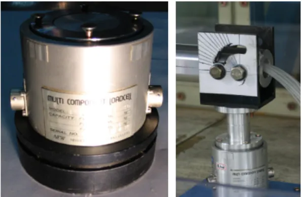 Fig.  3  Load-cell(left),  strut  and  'U'  shape  coupling  device