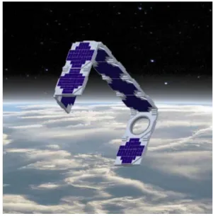 Fig. 2. An application of PETSAT. An Extended  PETSAT in orbit is engaged in an optical earth  observation (Imaginary Picture)