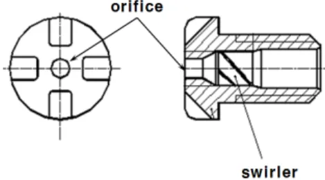 Fig.  2  Schematic  of  the  swirl  injector.