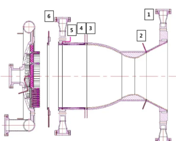 Fig.  1  Sectioned  Drawing  of  75-tonf-Class  Channel  Cooling  Thrust  Chamber