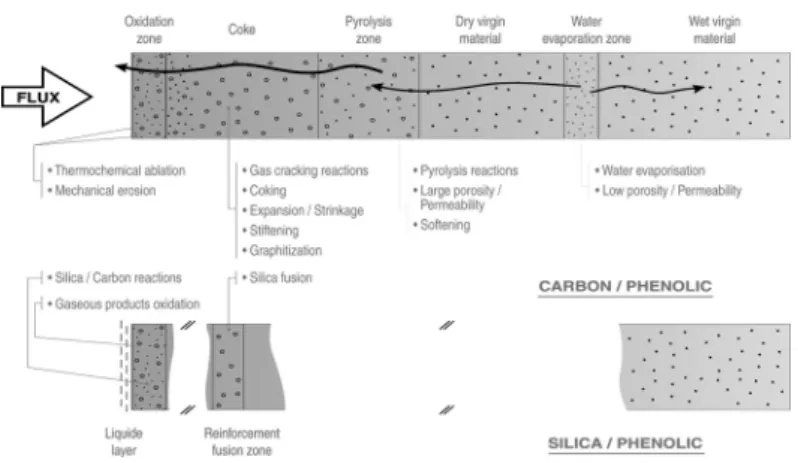 Fig.  3  Schematic  diagram  of  charring  ablation  material  model  [7]