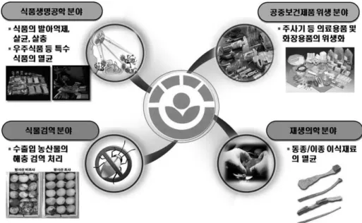 Fig. 1. 방사선 조사기술의 멸균산업 이용