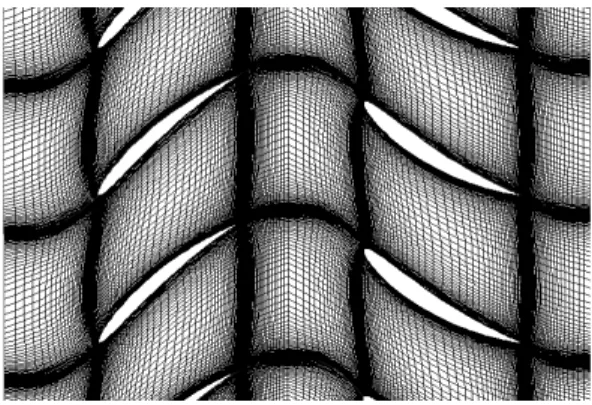 Fig. 5 The Combination of 141 x 71 H-Type Grid at Rotor and Stator in Compressor
