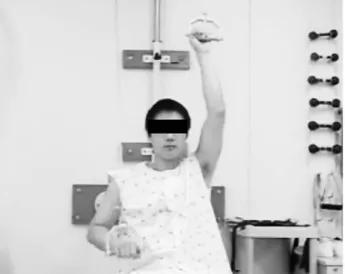 Fig. 5. Sleeper’s stretch exercise. The posterior capsule is stretched with this maneuver in lateral decubitus position.