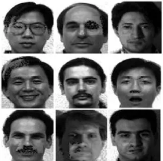 Fig. 10. Recovery of occluded face images for yale data using the conventional PCA based method.
