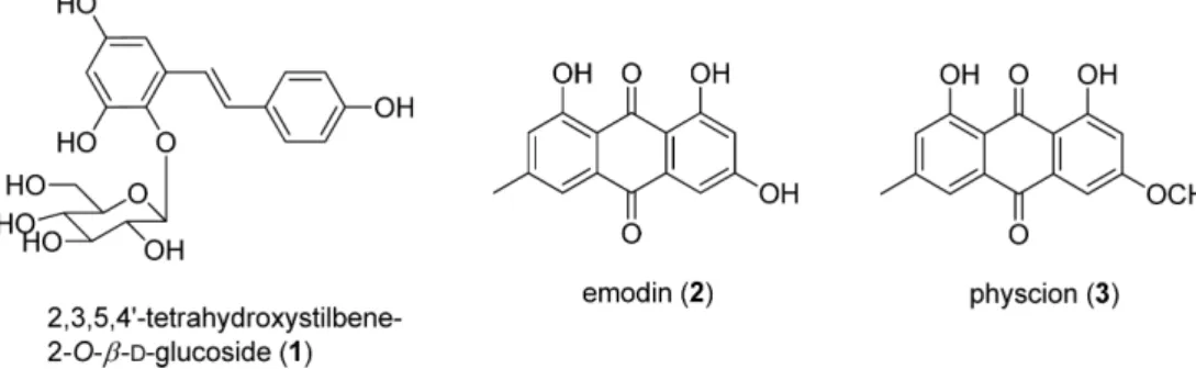 Fig.  1.  Chemical  structures  of  maker  compounds  for  Polygoni  Multiflori  Radix.
