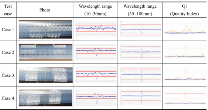Fig. 3. Photo of initial rail surface roughness and Quality index.