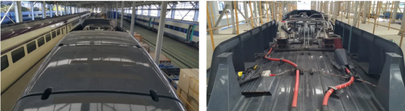 Fig. 2. Attachment of pantograph cover (front view). Fig. 3. Detachment of pantograph cover (front view).