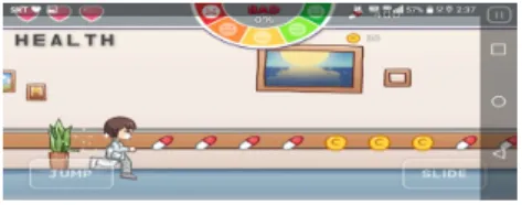 Fig. 2. Screen of Serious Game App for Robots