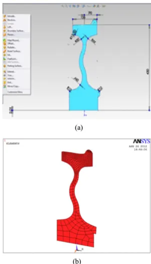 Fig. 2 (a) The pre-meshed shell of the wheel,  (b)  The meshed shell of the wheel