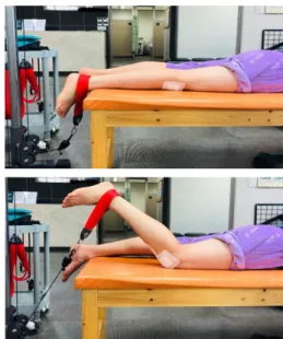 Fig. 2. prone knee flexion exercise (start, finish)