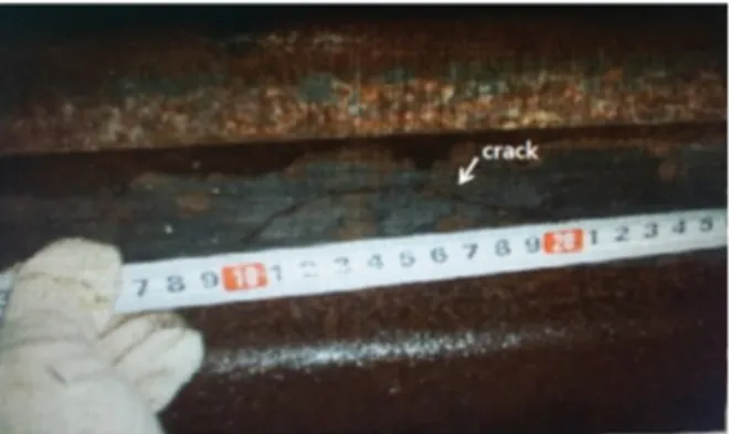 Fig. 5 The rail crack detected by an ultrasonic inspector