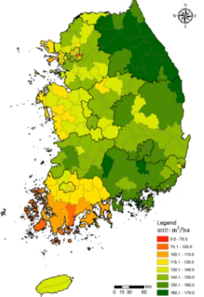 Fig. 8. Forest rate map (6th survey)