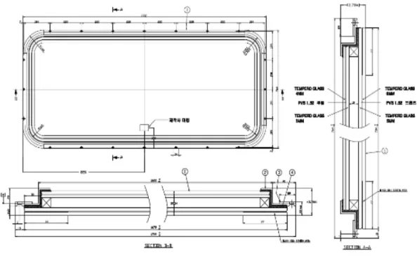 Fig. 4 Section drawing of window