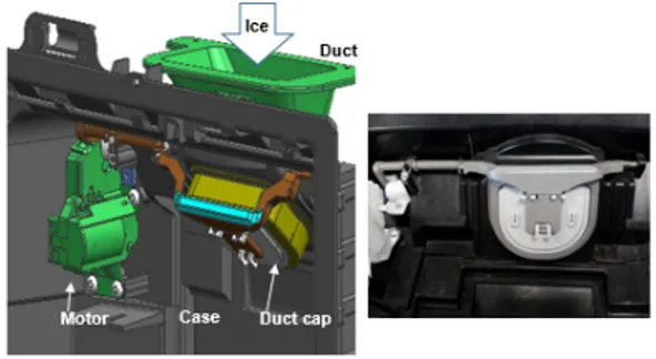 Fig.  1.  Configuration of duct cap assembly in ice  dispenser[1]