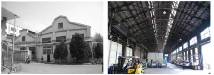 Fig. 12. Outside &amp; inside view of Generator Car workshop, photograph by writer, 2009 5