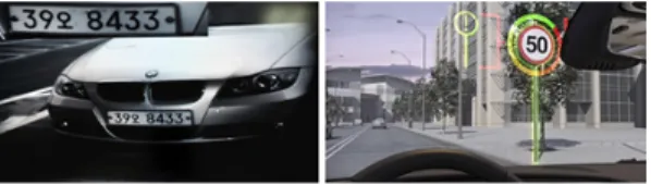 Fig.  1. Example of text detection: License plate  recognition and speed limit road sign recognition