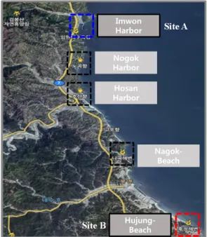 Fig. 3. Installation Sites and Observation Area