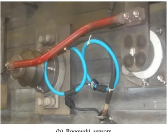 Fig. 1. Installation of high voltage probe and Rogowski sensors
