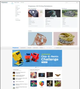 Fig. 1. Shapeways  (top) and Thingiverse  (bottom)