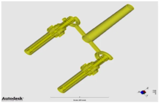 Fig. 6.  Mesh generated model of flange for metal power  injection molding