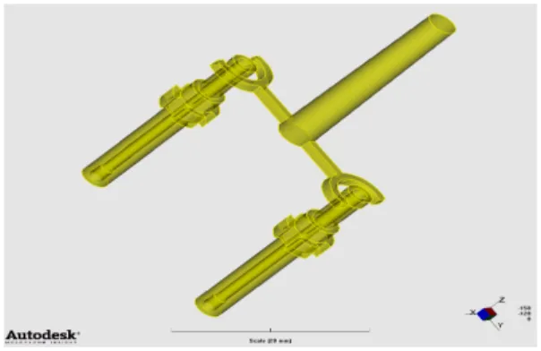 Fig. 6.  Mesh generated model of flange for metal power  injection molding