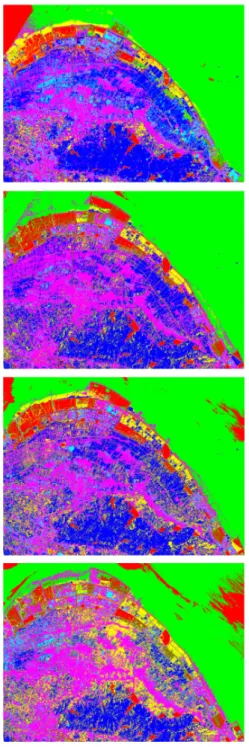Fig. 3. Time-serial Classification Result of Minimum  Distance 토지피복  변화를  정량적으로  분석하기  위해  Fig