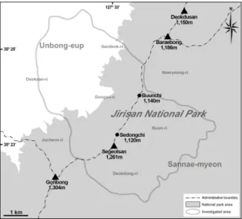 Fig. 1. Investigated area (Mt. Segeolsan) in this study.