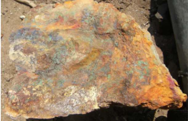 Fig.  1. Copper-bearing ore(chrysocolla) used in this  study.