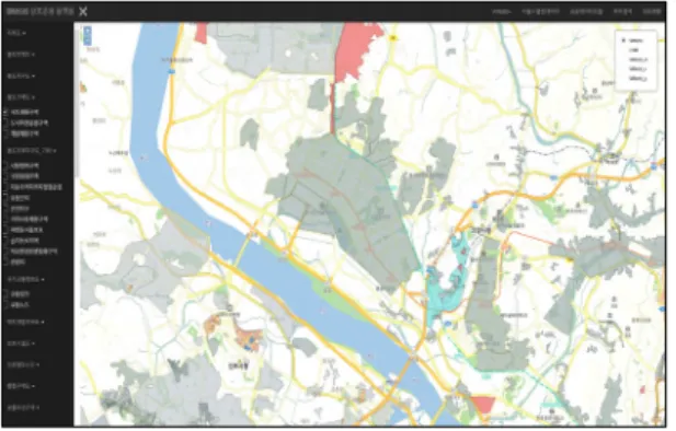 Fig. 8. Mashup result between Air pollution info. in  Seoul and BIM/GIS platform