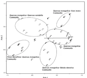 Fig. 3. Spatial distribution of the investigated stand in  Chuncheon area.