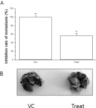 Fig. 3. Anti-metastatic effect of ethanol extract from M. 