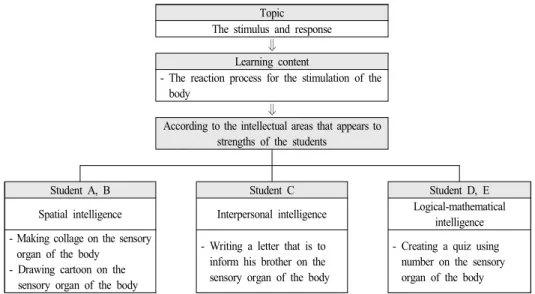Fig. 5.  The  example  of  individualized  program  based  on  the  students’  intellectual  areas  that  appears  to  strengths